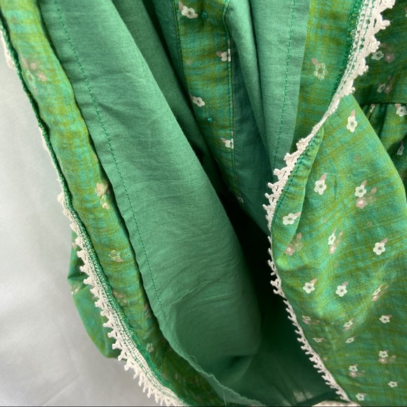 Modcloth Moon Brand Green Plaid Floral Dress - Picture 5 of 7